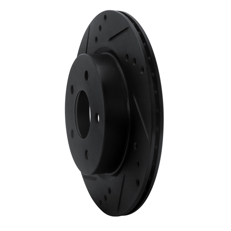 Nissan X-Trail Brake Rotor (1) - Rear Left - R1 Concepts - Drilled & Slotted - Black - `17-`25